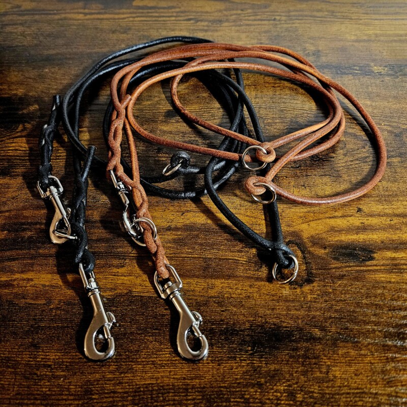 Kožená proplétaná šňůra - přepínací vodítko