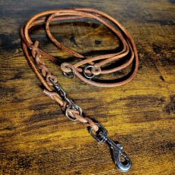 Kožená proplétaná šňůra - přepínací vodítko