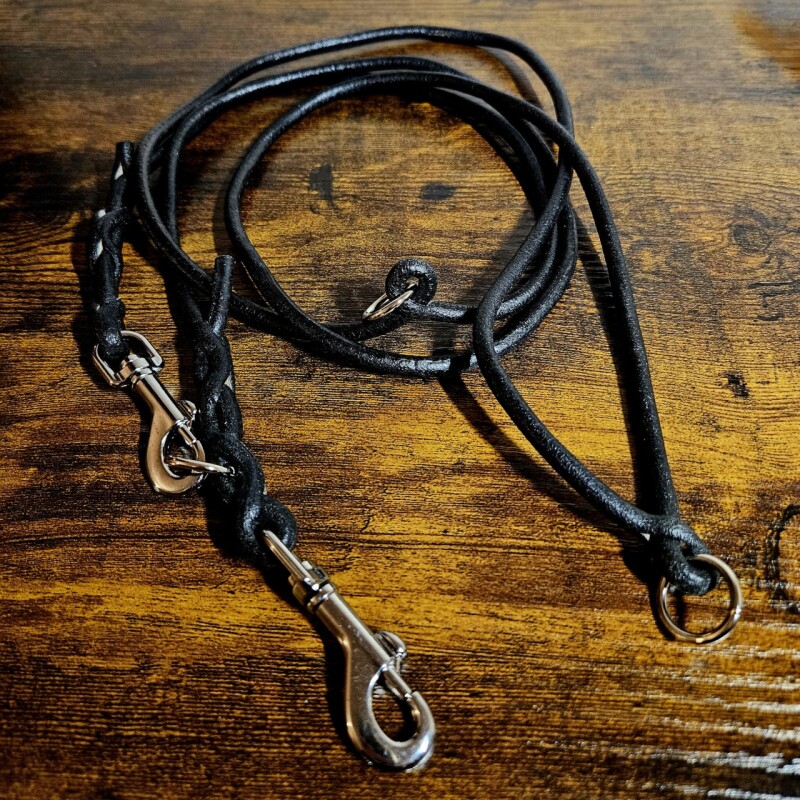 Kožená proplétaná šňůra - přepínací vodítko