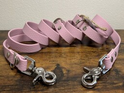 HEXA přepínací vodítko světle růžové s vypouštěcími karabinami   