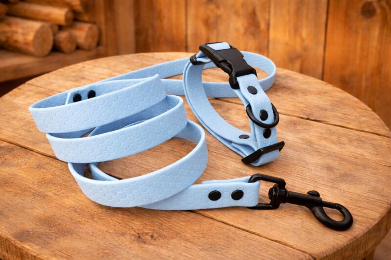 Set pro štěně KLIK - vodítko + obojek s plastovým trojzubcem